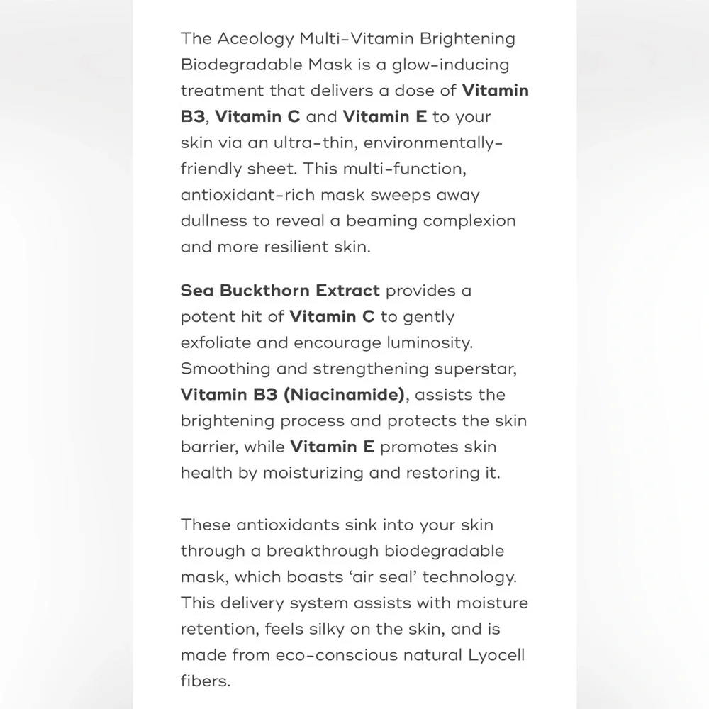 Aceology Multi-Vitamin Brightening Mask - Picture 7 of 8